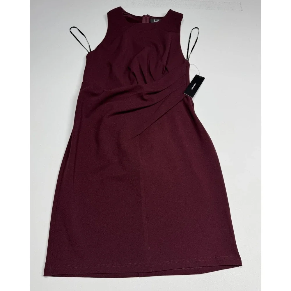 Lulu's Bodycon Fitted‎ Sleeveless Short Tank Dress Burgundy Size S Ruched NWT